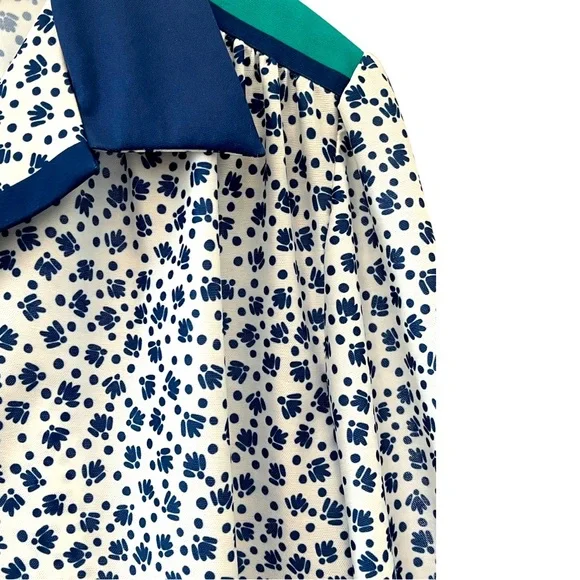 VTG Abstract Floral Print Banded Waist Collared Shirt | L - Picture 1 of 4